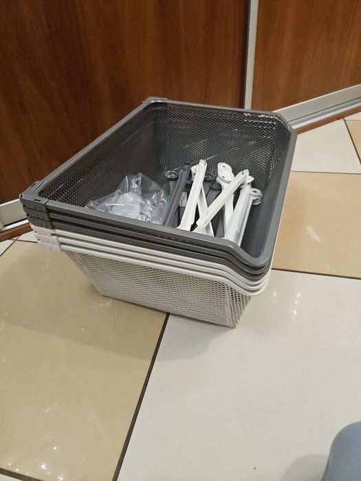 Komplet 6 sztuk kosze druciane Ikea pax 50x35 z prowadnicami
