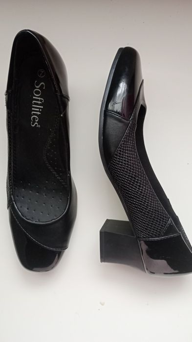 Czarne szpilki na klocu wygodne eleganckie buty 40