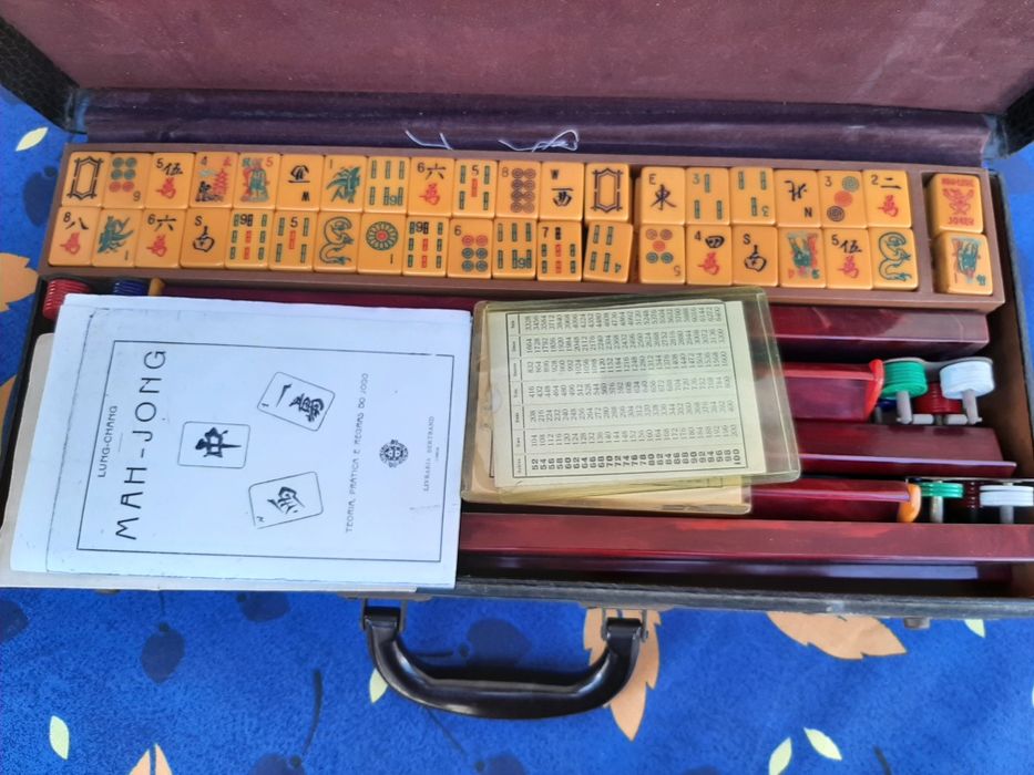 Jogo Mah-Jong em Caixa Vintage