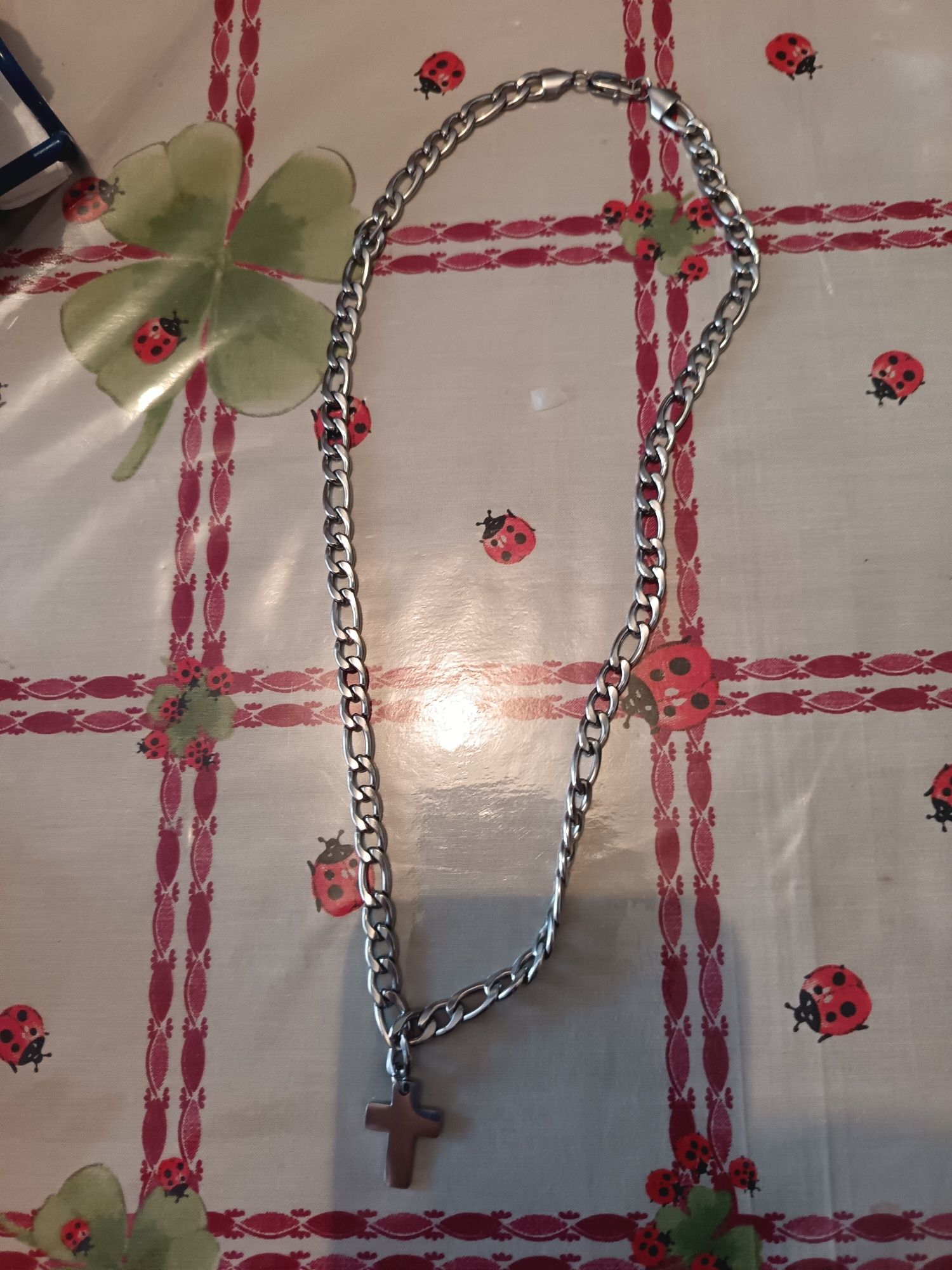 Colar homem com cruz de aço inoxidável ( Portes grátis)