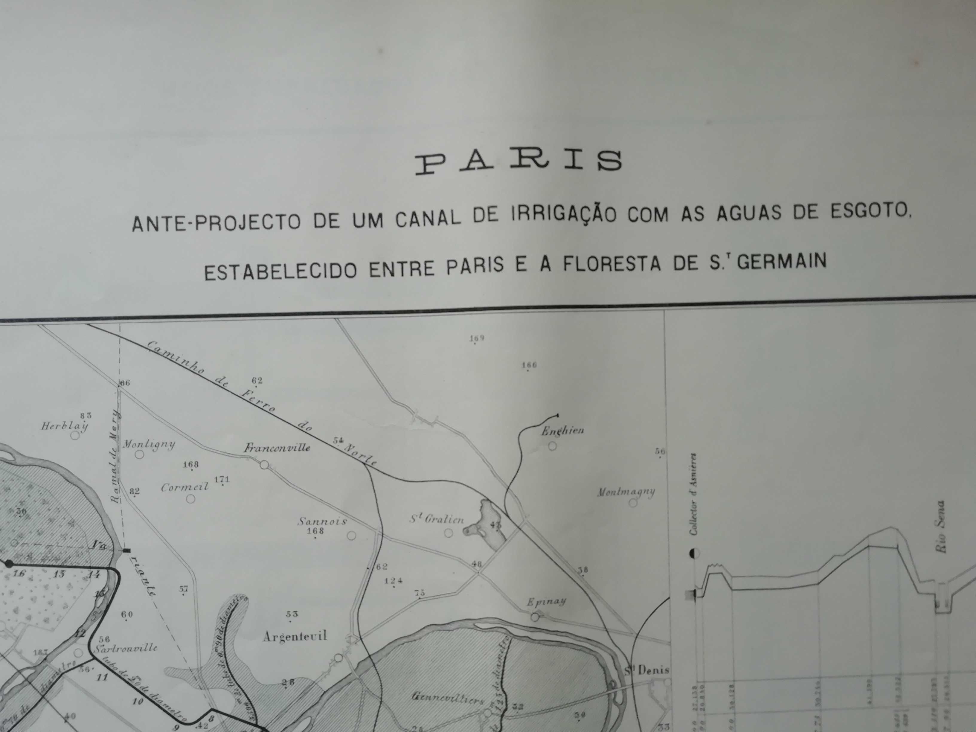 Plantas dos sistemas de canalização das cidades Europeias- data 1879