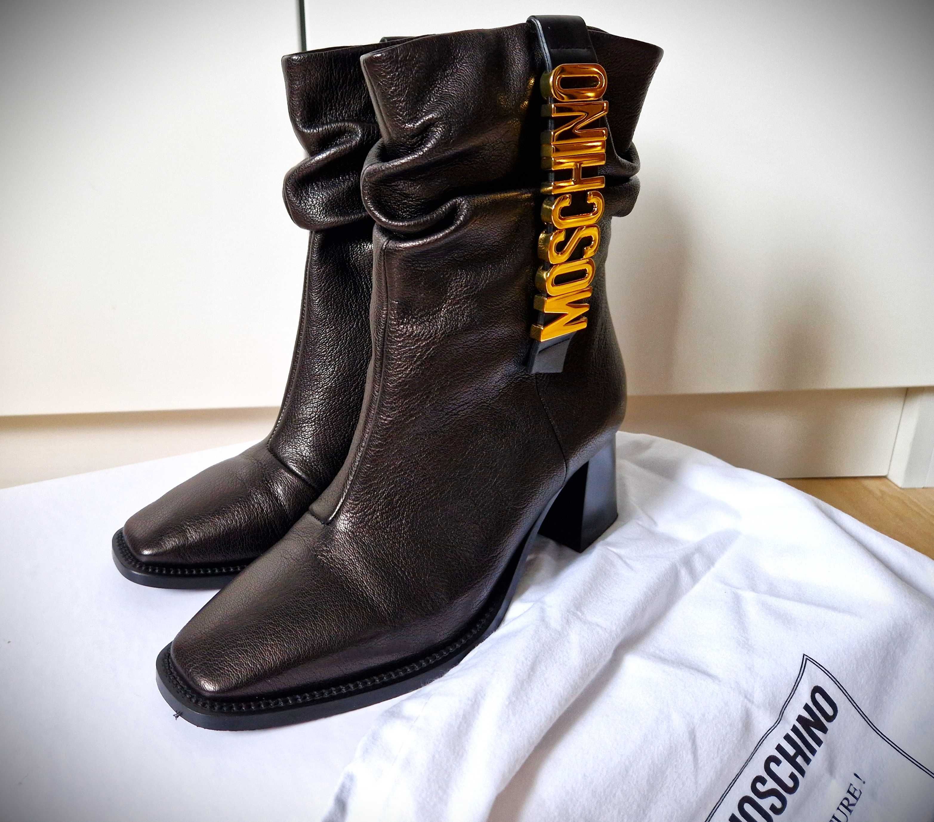 Botki Moschino Couture buty sztyblety