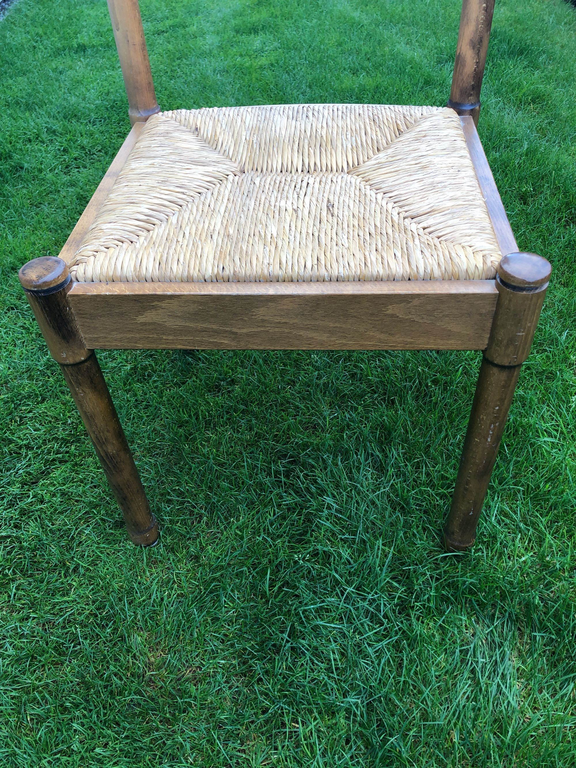 Drewniane krzesła z ratanem 8 szt.