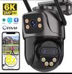 Kamera IP 6K 9MP HD WiFi Kamera zewnętrzna 8x Zoom Trzy obiektywy