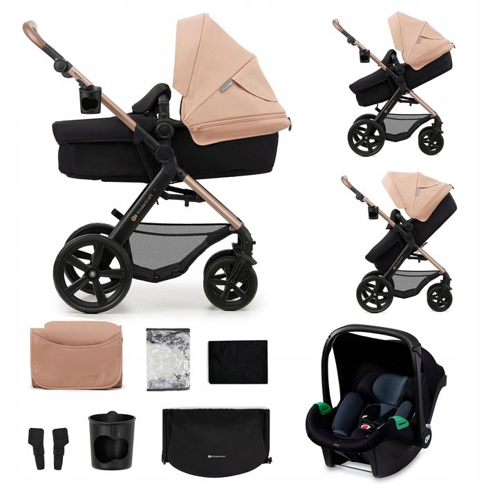 kinderkraft moov 2 wielofunkcyjny wózek głęboko-spacerowy 3w1 san