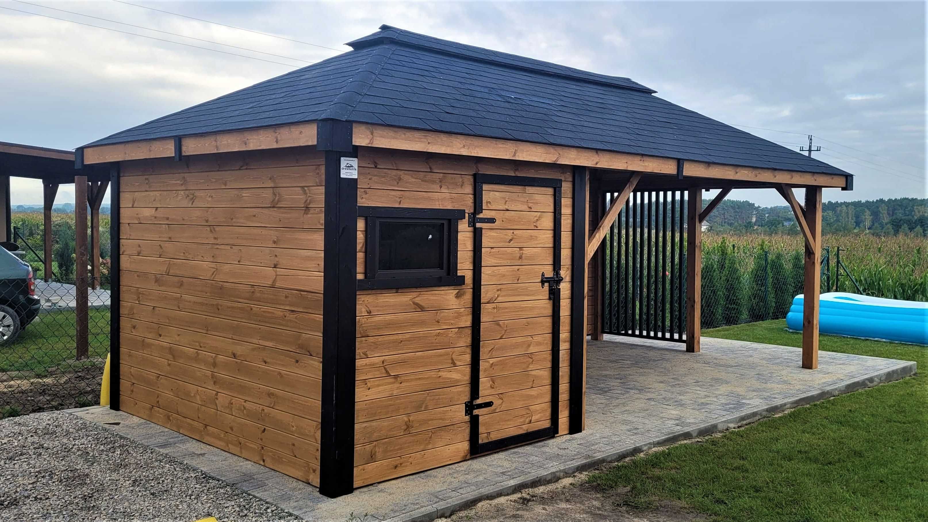 Domek z Altaną NOEMI Loft altanka wiata 6x3m DREWNOTRIK.PL