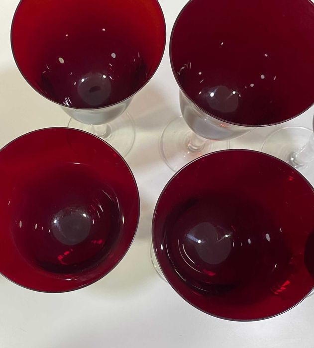 Conjunto de 6 copos cristal vermelhos, fantásticos para o Natal