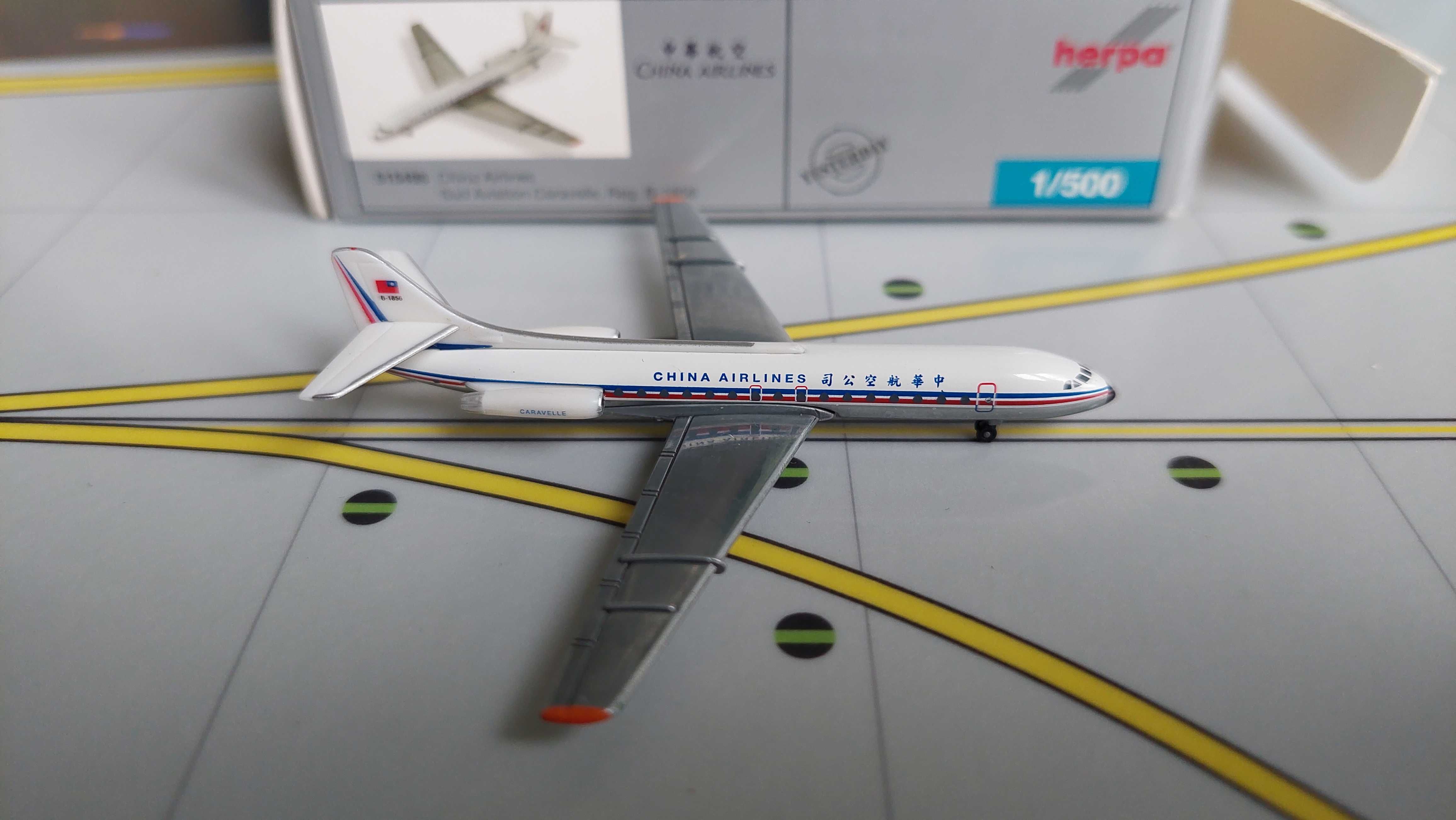 Model samolotu Sud Aviation Carawelle China Airlines 1:500 Herpa