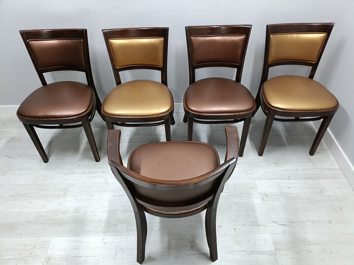 Drewniane krzesła gięte Thonet bardzo masywne i stabilne