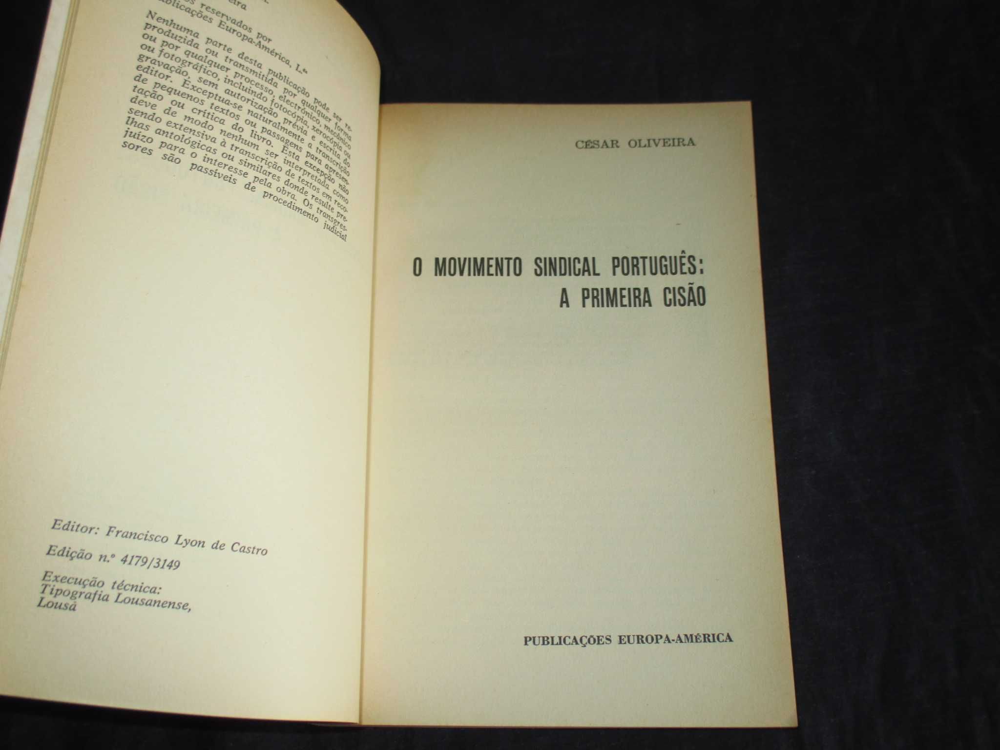 Livro O Movimento sindical português César Oliveira