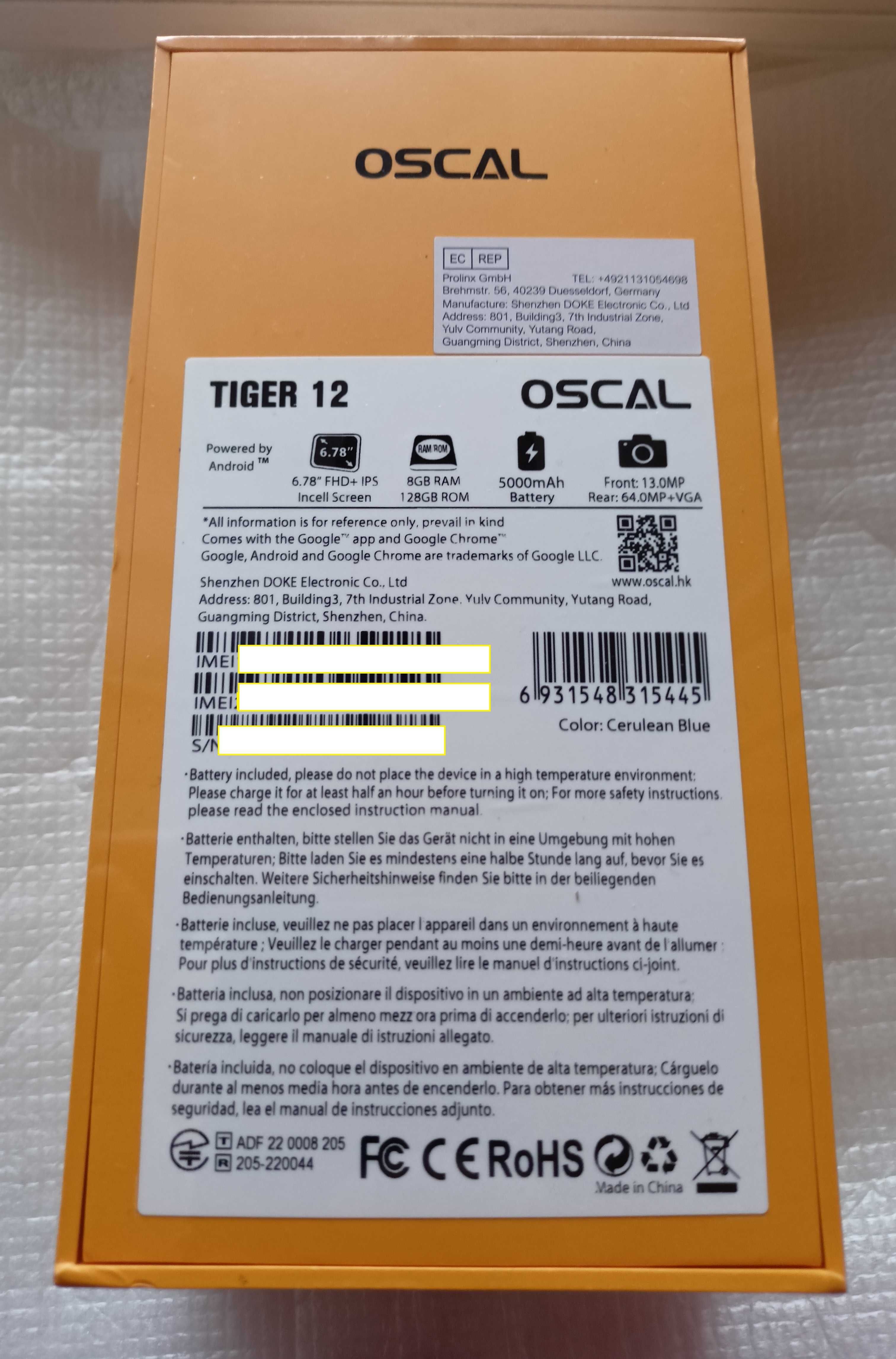 Смартфон Blackview Oscal Tiger 12 6.78"IPS 120Гц 8/128 64Mп 33Вт NFC