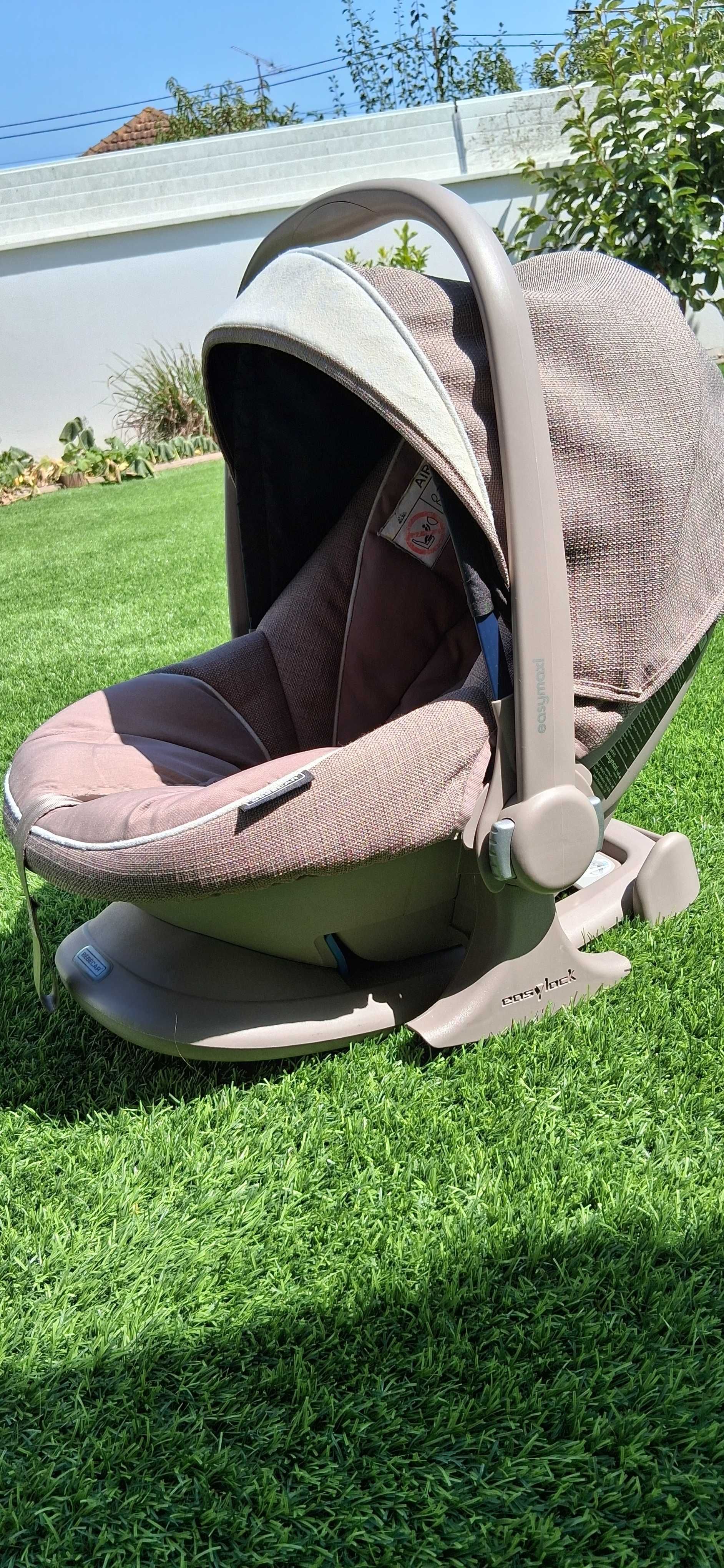 Conjunto bébé: cadeira auto, base ISOFIX, cadeira alimentação e grade