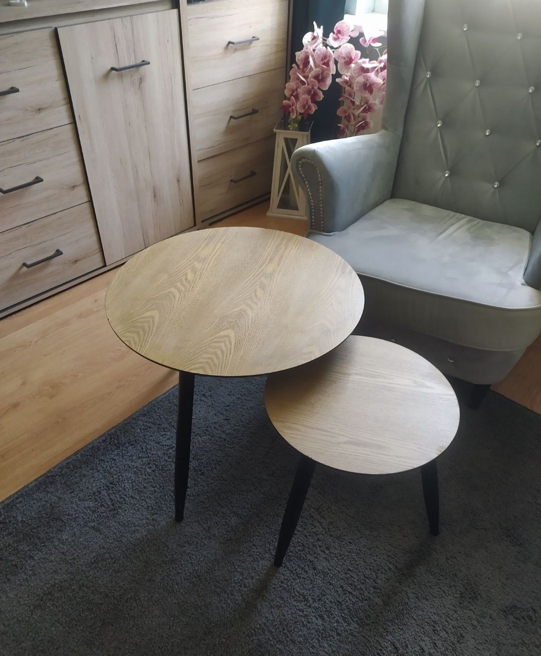 Komplet stolików drewnianych 40cm 60cm stoliki kawowe ławy do salonu