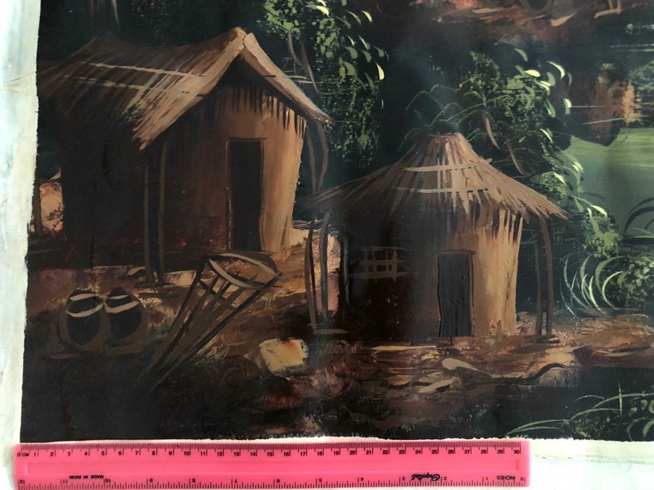 Tela paisagem Angola - pintura a óleo assinada (2003)