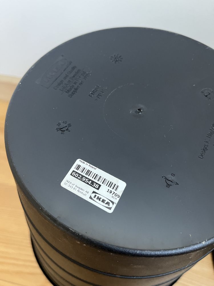 IKEA 2 szt czarny kosz na odpady śmieci 10 L