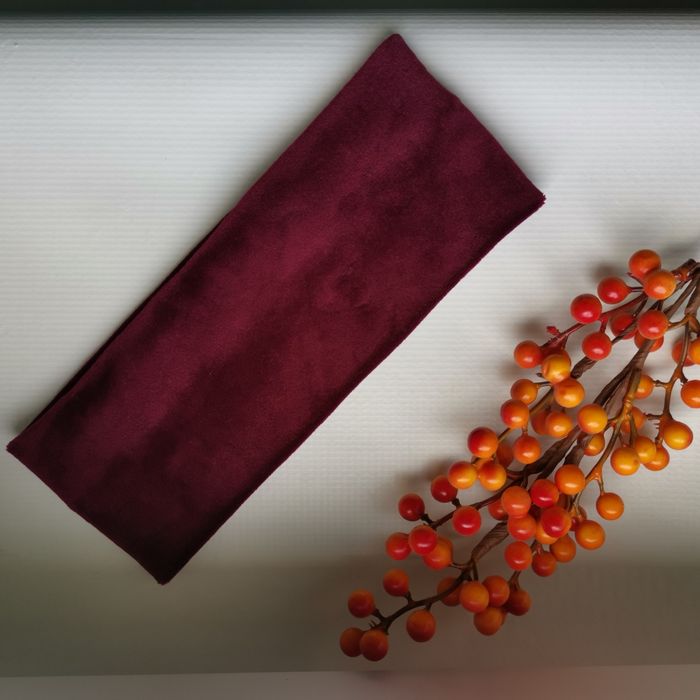 Opaska welurowa bordo
