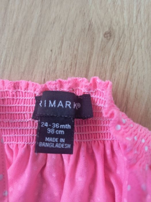 Kombinezon letni dla dziewczynki różowy w białe kropki 98 Primark
