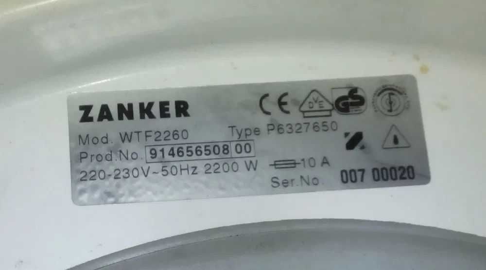 2в1 сушильна пральна машина ZANKER WTF2260