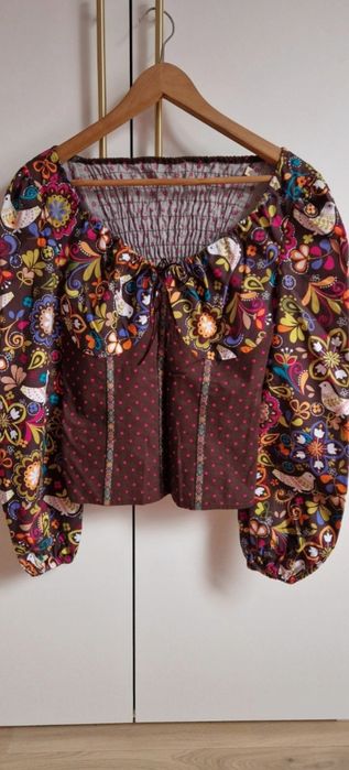 Bluzka folkowa etno boho print Vippi Design unikat slow fashion