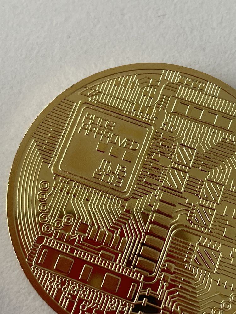 Moneta Bitcoin kolekcjonerska w kolorze złotym złota btc Koszalin