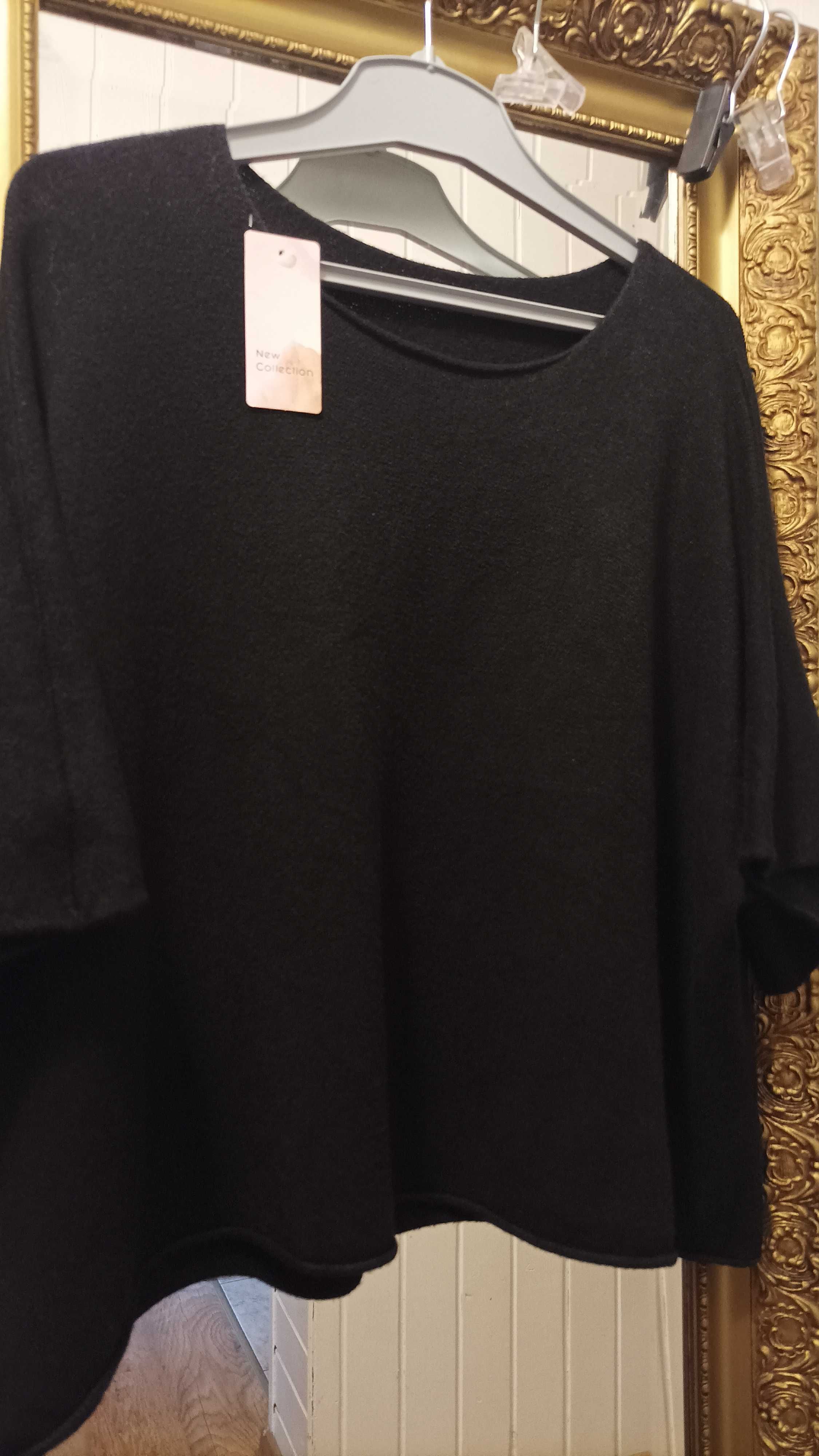 Sweter damski czarny oversize.