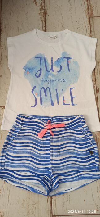 Zestaw t-shirt i spodenki Coccodrillo 122 nowy i bdb