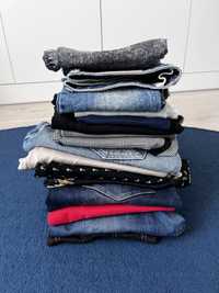 Dlugie spodnie jeansy legginsy chinosy wiazane wzory proste xs s