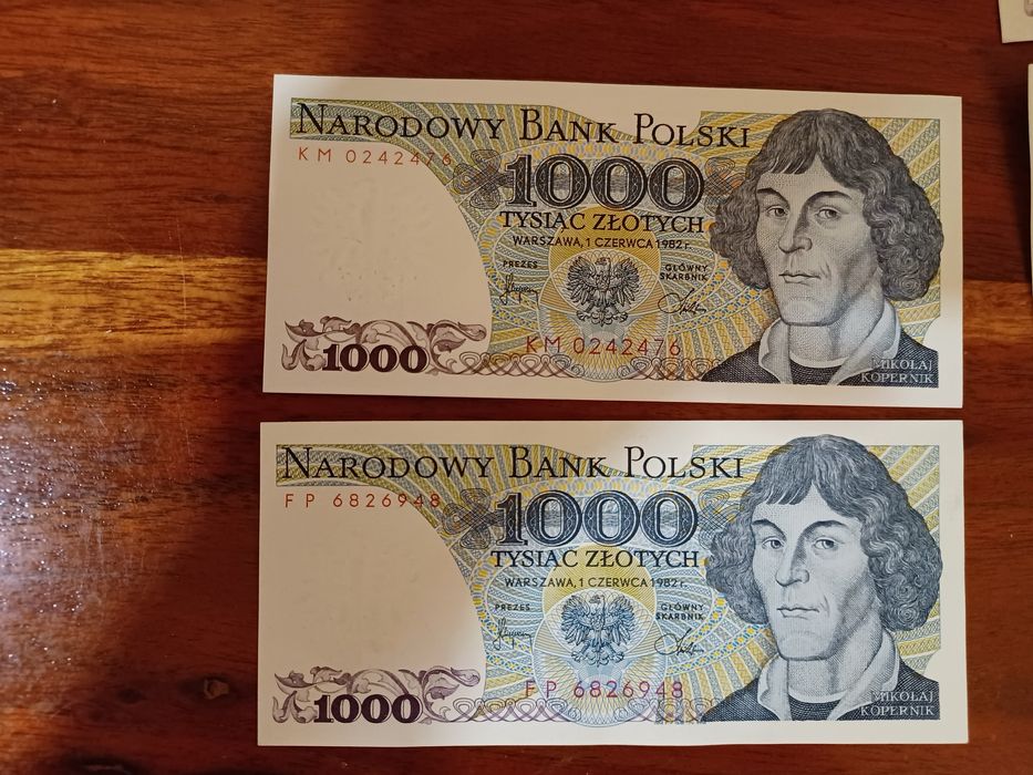 Banknoty PRL 1000 zł 1982r stan UNC - 5 sztuk