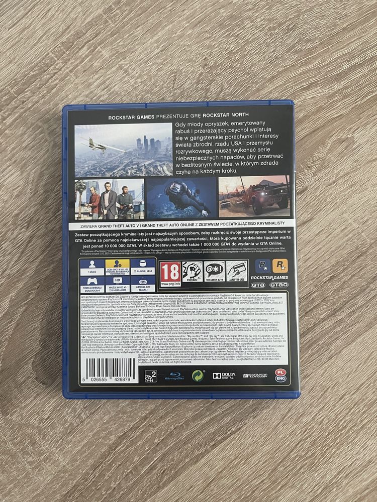 GTA 5 + mapa PS4 polska wersja