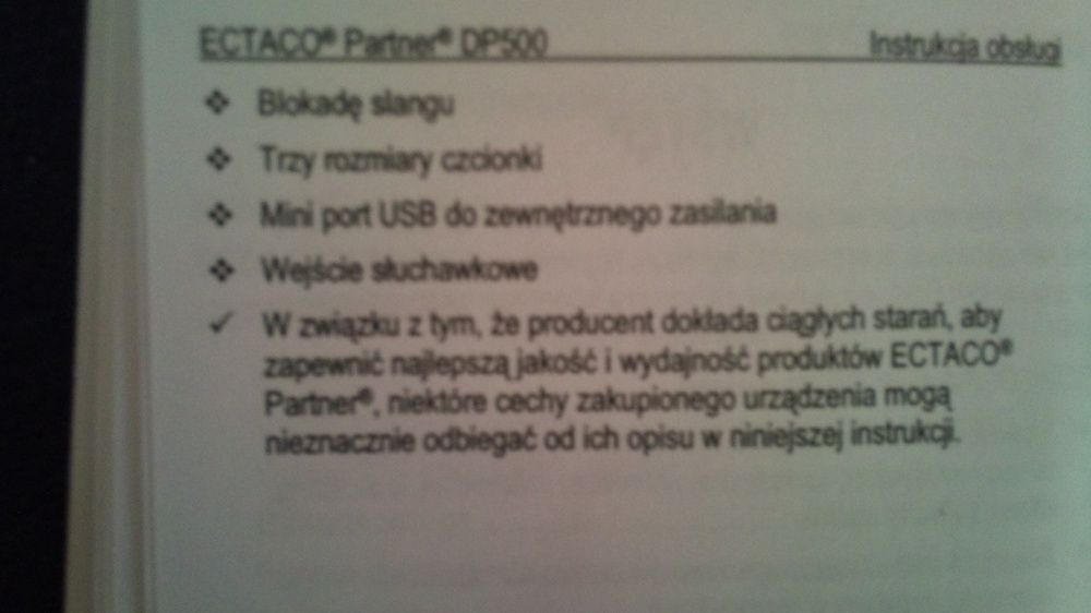 tłumacz elektroniczny ectaco dp500 translator polsko niemiecki nowy