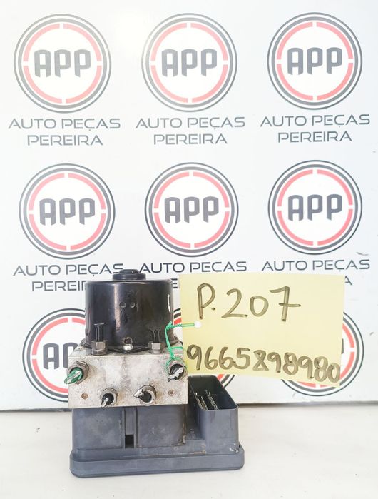 Módulo de ABS Peugeot 207, referências: 9665898980, 9665344180, 9659789980.