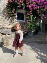 детский костюм вельветовый сарафан с блузкой 86 , 98 см next zara