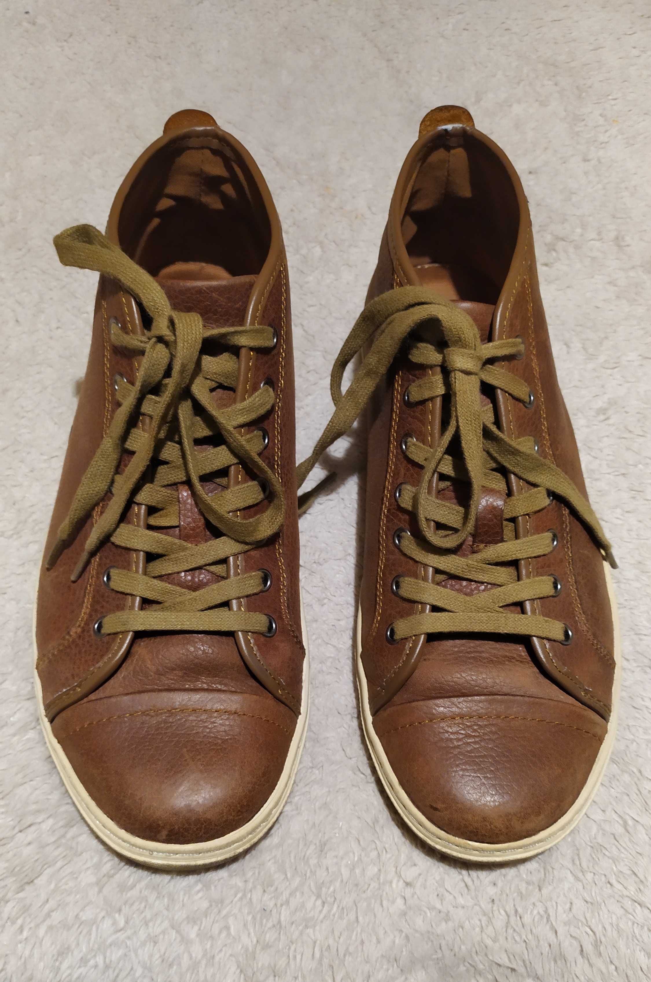 Buty męskie skórzane - wysokie sneakersy