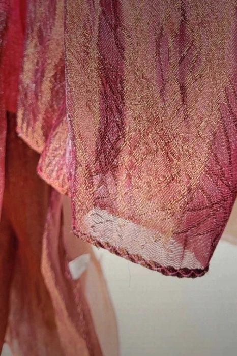 Jedwabny szalik szal jedwab 100% różowy burgundowy premium jakość