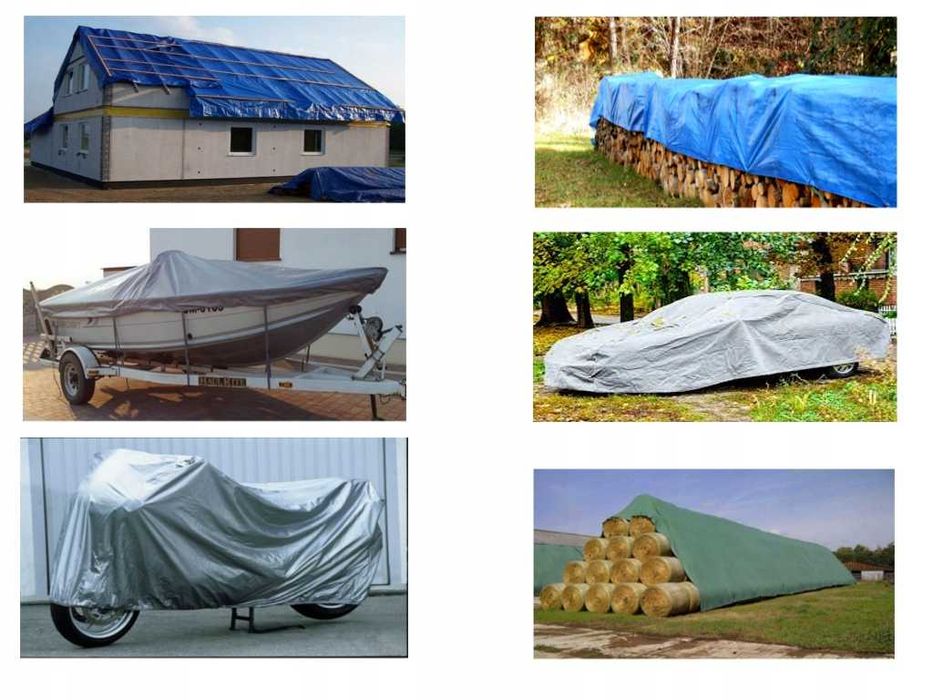 Plandeka Gruba Wzmacniana 4x5m Zielona Mrozoodporna+uv Wodoodporna fv