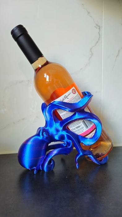 Uchwyt stojak na wino Ośmiornica 3D