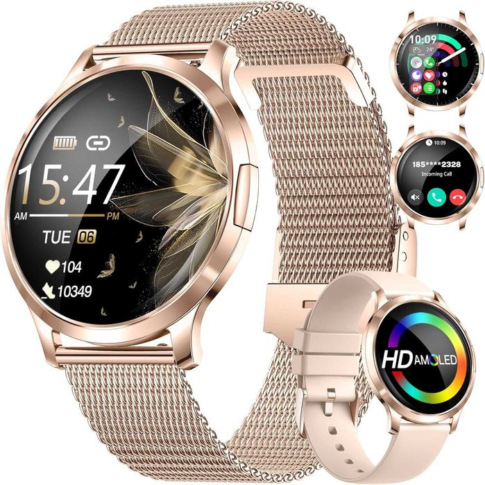 LIGE Smartwatch 110 + trybów sportowych i IP68, wodoszczelny różowy