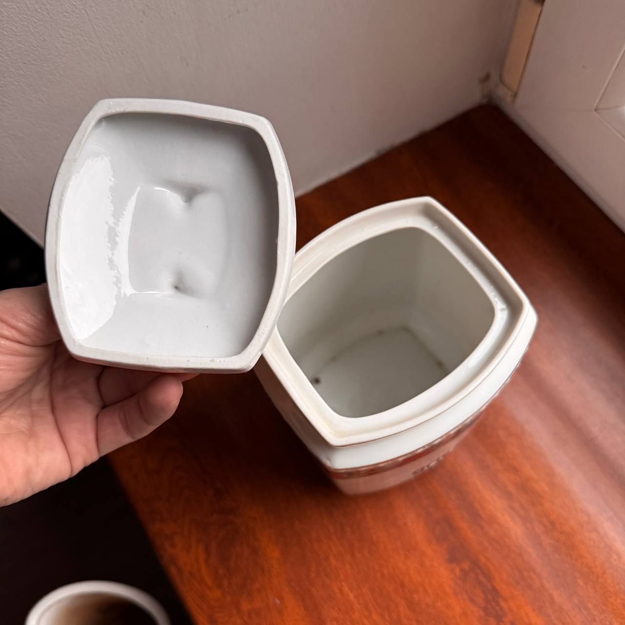 Duży Pojemnik na kaszę  STRIEGAU/ Strzegom porcelana pocz. xx wieku