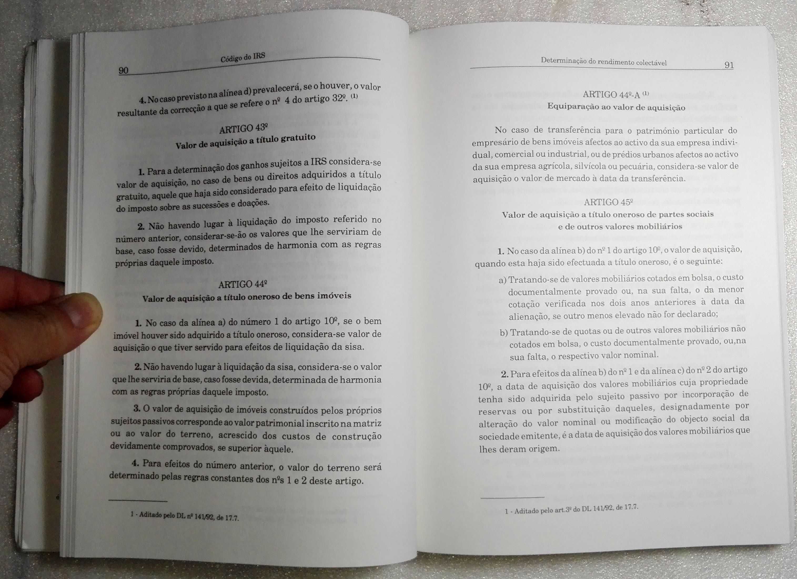 Livro IRS - Código Imposto Sobre Rendimento Pessoas Singulares