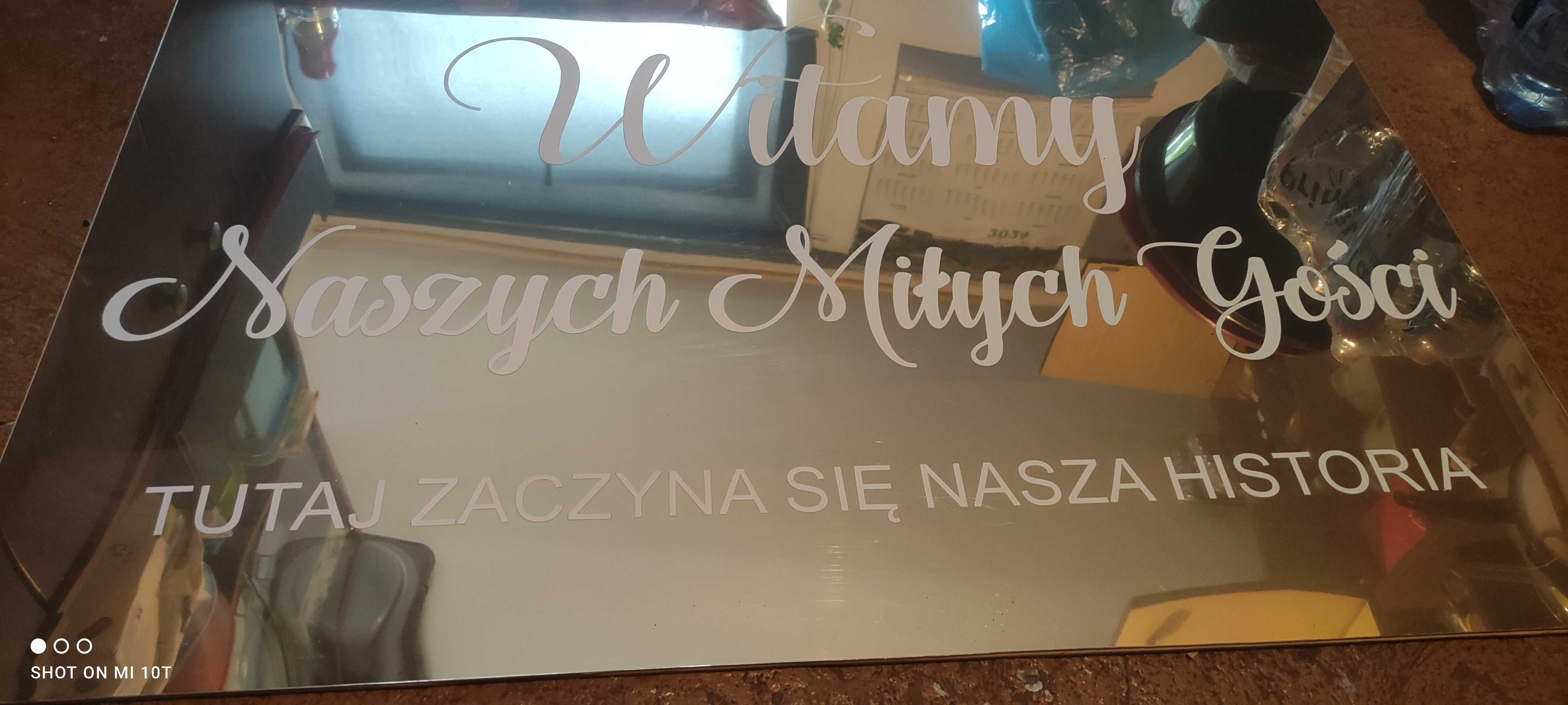 Napis na salę weselną "Witamy.."