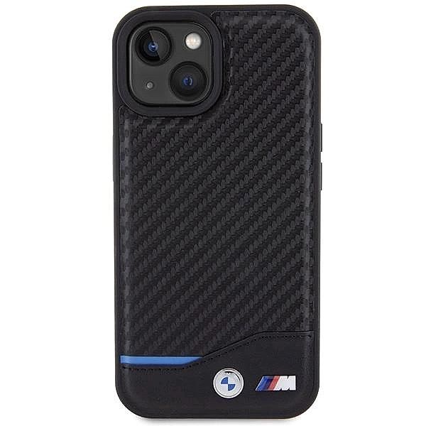 Etui BMW Leather Carbon na iPhone 15 - czarne