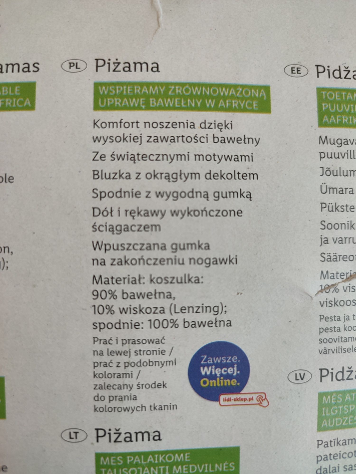 Piżama damska świąteczna S