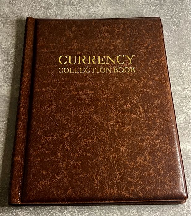 Большой альбом для монет и банкнот кожаный