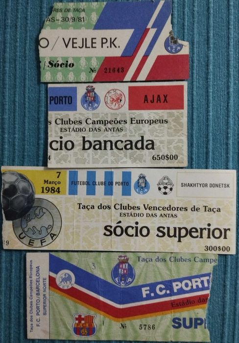 24 Bilhetes de Jogos Europeus do FC Porto - Estádio das ANTAS