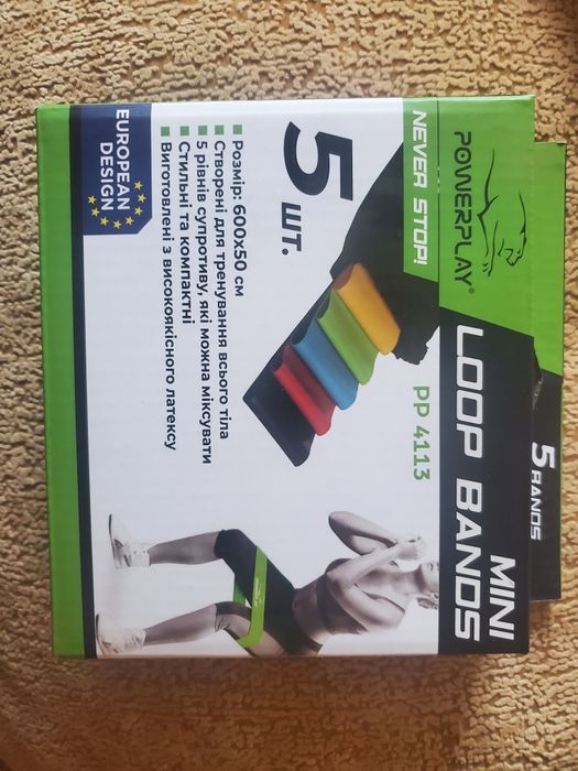 Резинки для фітнесу PowerPlay Mini Loop Bands набір із 5 шт.(1кг-20кг)