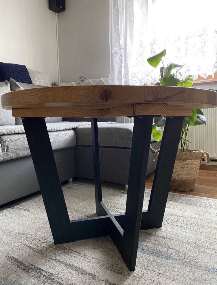 Stolik kawowy dębowy loft 81 cm.