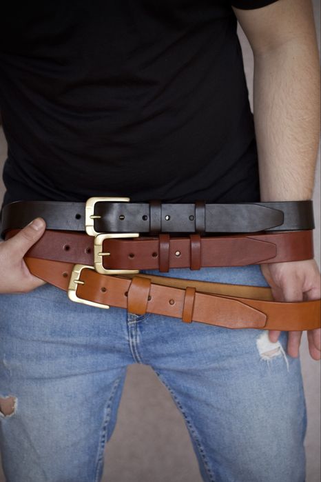 Ремінь чоловічий шкіряний ручної роботи. Кожаний ремень мужской