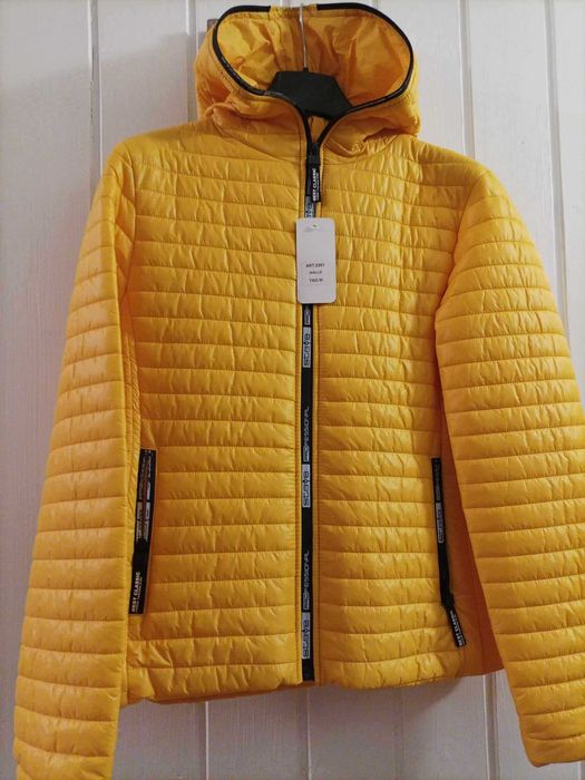 Kurtka pikowana damska lub młodzieżowa żółta