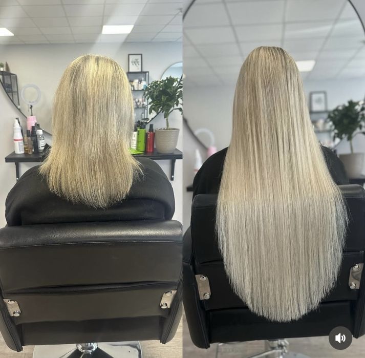 Przedłużanie zageszczanie włosow na keratyne