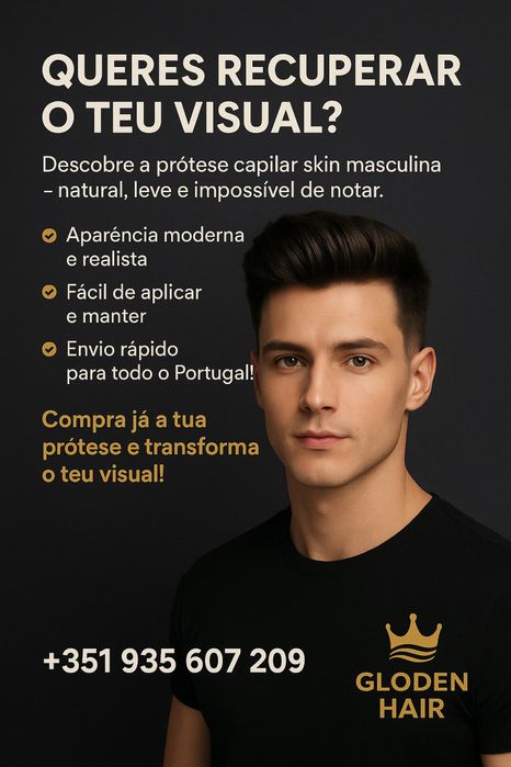 Protese masculina skin -Gloden hair